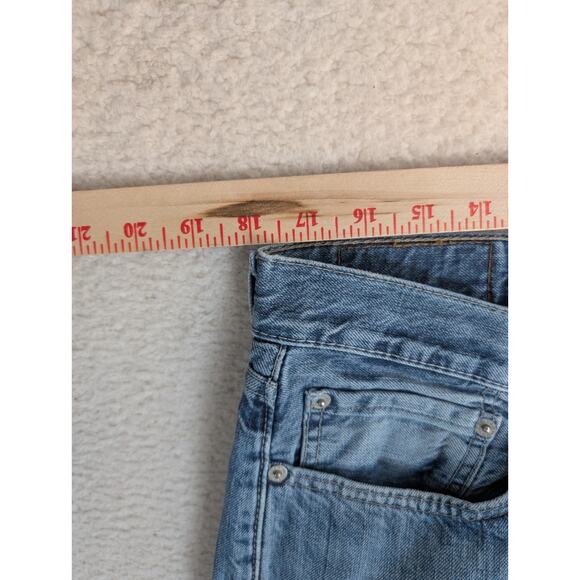 Levis 514 Jeans Mens 36x32 Blue Faded Whiskered Denim Straight Leg Cotton READ - Picture 5 of 16
